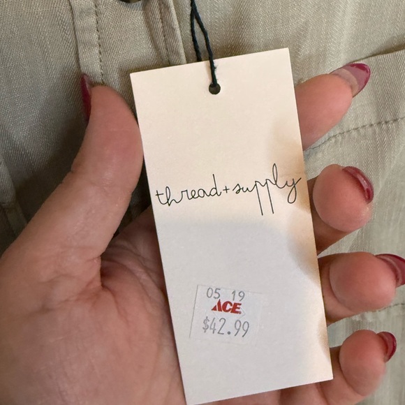 Thread & Supply Light Gray Button Down Shirt - Picture 3 of 3